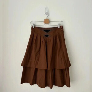 Paco Rabanne high  waisted wool brown skort